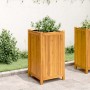 Jardinera con forro madera maciza de acacia 42x42x75 cm en Macetas y jardineras | Comprar online en Foru.es