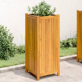 Jardinera con forro madera maciza de acacia 42x42x100 cm en Macetas y jardineras | Comprar online en Foru.es