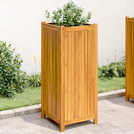 Jardinera con forro madera maciza de acacia 42x42x100 cm en Macetas y jardineras | Comprar online en Foru.es