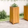 Jardinera con forro madera maciza de acacia 42x42x100 cm en Macetas y jardineras | Comprar online en Foru.es