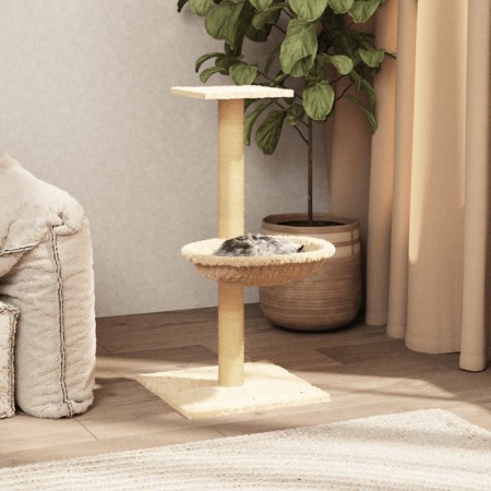 Rascador para gatos con poste de sisal crema 74 cm de vidaXL, Mobiliario para gatos - Ref: Foro24-171588, Precio: 28,36 €, De...