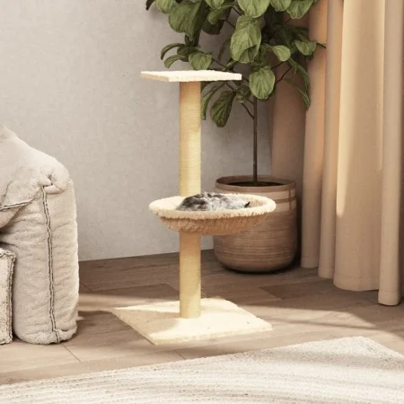 Rascador para gatos con poste de sisal crema 74 cm de vidaXL, Mobiliario para gatos - Ref: Foro24-171588, Precio: 30,31 €, De...