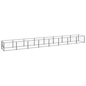 Perrera acero 8 m² negra de vidaXL, Casetas y cercados para perros - Ref: Foro24-3082098, Precio: 318,87 €, Descuento: %