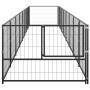 Perrera acero 8 m² negra de vidaXL, Casetas y cercados para perros - Ref: Foro24-3082098, Precio: 322,56 €, Descuento: %