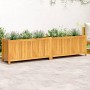 Jardinera con forro madera maciza de acacia 199x38,5x50 cm en Macetas y jardineras | Comprar online en Foru.es