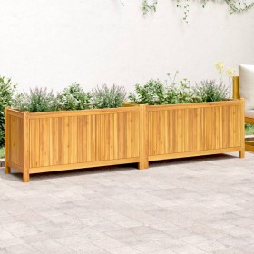 Jardinera con forro madera maciza de acacia 199x38,5x50 cm en Macetas y jardineras | Comprar online en Foru.es
