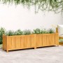 Jardinera con forro madera maciza de acacia 199x38,5x50 cm en Macetas y jardineras | Comprar online en Foru.es