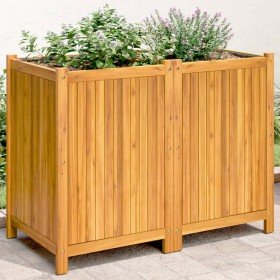 Jardinera con forro madera maciza de acacia 100x50x75 cm en Macetas y jardineras | Comprar online en Foru.es
