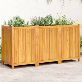 Jardinera con forro madera maciza de acacia 150x50x75 cm en Macetas y jardineras | Comprar online en Foru.es