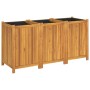 Jardinera con forro madera maciza de acacia 150x50x75 cm en Macetas y jardineras | Comprar online en Foru.es