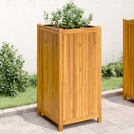 Jardinera con forro madera maciza de acacia 50x50x100 cm en Macetas y jardineras | Comprar online en Foru.es