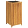 Jardinera con forro madera maciza de acacia 50x50x100 cm en Macetas y jardineras | Comprar online en Foru.es