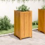 Jardinera con forro madera maciza de acacia 50x50x100 cm en Macetas y jardineras | Comprar online en Foru.es