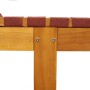 Tumbona de madera maciza de acacia y tela roja en Tumbonas | Comprar online en Foru.es