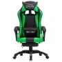 Silla gaming con reposapiés cuero sintético verde y negro de vidaXL, Sillas de oficina - Ref: Foro24-287989, Precio: 164,60 €...