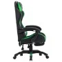 Silla gaming con reposapiés cuero sintético verde y negro de vidaXL, Sillas de oficina - Ref: Foro24-287989, Precio: 164,60 €...