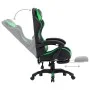 Silla gaming con reposapiés cuero sintético verde y negro de vidaXL, Sillas de oficina - Ref: Foro24-287989, Precio: 164,60 €...