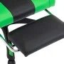 Silla gaming con reposapiés cuero sintético verde y negro de vidaXL, Sillas de oficina - Ref: Foro24-287989, Precio: 164,60 €...