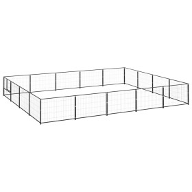 Perrera acero 20 m² negra de vidaXL, Casetas y cercados para perros - Ref: Foro24-3082144, Precio: 322,56 €, Descuento: %