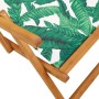 Silla de playa plegable madera maciza de eucalipto y tela hojas en Sillas de jardín | Comprar online en Foru.es