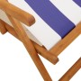 Silla playa plegable madera maciza eucalipto y tela azul blanco en Sillas de jardín | Comprar online en Foru.es