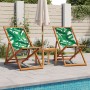 Silla de playa plegable madera maciza de eucalipto y tela hojas en Sillas de jardín | Comprar online en Foru.es