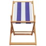 Silla playa plegable madera maciza eucalipto y tela azul blanco en Sillas de jardín | Comprar online en Foru.es