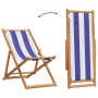 Silla playa plegable madera maciza eucalipto y tela azul blanco en Sillas de jardín | Comprar online en Foru.es
