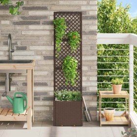 Macetero de Jardín Marrón 35 x 30 x 135 cm Metal en Macetas y jardineras | Comprar online en Foru.es