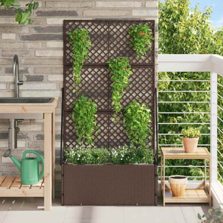 Macetero de Jardín Marrón 70 x 30 x 135 cm Metal en Macetas y jardineras | Comprar online en Foru.es