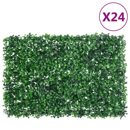  Valla de hojas de arbusto artificial 24 uds verde 40x60 cm en Jardín | Comprar online en Foru.es