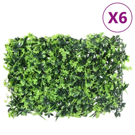   Valla de hojas artificiales 6 uds verde 40x60 cm en Jardín | Comprar online en Foru.es