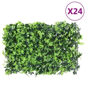   Valla de hojas artificiales 24 uds verde 40x60 cm en Jardín | Comprar online en Foru.es