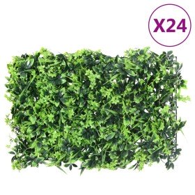   Valla de hojas artificiales 24 uds verde 40x60 cm en Jardín | Comprar online en Foru.es