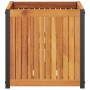 Jardinera de madera maciza de acacia y acero 45x45x44 cm en Macetas y jardineras | Comprar online en Foru.es