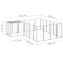 Perrera plateada 8,47 m² acero de vidaXL, Casetas y cercados para perros - Ref: Foro24-3082219, Precio: 326,49 €, Descuento: %