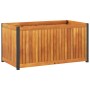 Jardinera de madera maciza de acacia y acero 85x45x44 cm en Macetas y jardineras | Comprar online en Foru.es