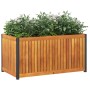 Jardinera de madera maciza de acacia y acero 85x45x44 cm en Macetas y jardineras | Comprar online en Foru.es