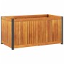 Jardinera de madera maciza de acacia y acero 85x45x44 cm en Macetas y jardineras | Comprar online en Foru.es