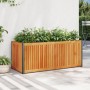 Jardinera de madera maciza de acacia y acero 110x45x44 cm en Macetas y jardineras | Comprar online en Foru.es