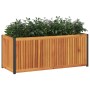 Jardinera de madera maciza de acacia y acero 110x45x44 cm en Macetas y jardineras | Comprar online en Foru.es