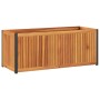 Jardinera de madera maciza de acacia y acero 110x45x44 cm en Macetas y jardineras | Comprar online en Foru.es