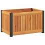 Jardinera de madera maciza de acacia y acero 45x30x27,5 cm en Macetas y jardineras | Comprar online en Foru.es