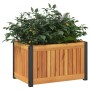 Jardinera de madera maciza de acacia y acero 45x30x27,5 cm en Macetas y jardineras | Comprar online en Foru.es