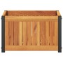 Jardinera de madera maciza de acacia y acero 45x30x27,5 cm en Macetas y jardineras | Comprar online en Foru.es
