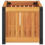 Jardinera de madera maciza de acacia y acero 45x30x27,5 cm en Macetas y jardineras | Comprar online en Foru.es