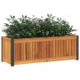 Jardinera de madera maciza de acacia y acero 80x30x27,5 cm en Macetas y jardineras | Comprar online en Foru.es