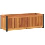 Jardinera de madera maciza de acacia y acero 80x30x27,5 cm en Macetas y jardineras | Comprar online en Foru.es