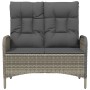 Banco de jardín reclinable con cojines ratán PE gris 107 cm de vidaXL, Bancos de jardín - Ref: Foro24-319893, Precio: 158,15 ...