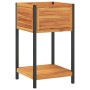 Jardinera con estante madera maciza acacia y acero 45x45x80 cm en Macetas y jardineras | Comprar online en Foru.es